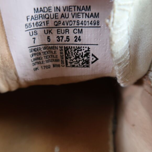 Converse Shoes Womens 7 Sneakers Slip On Chuck Taylor All Star Shoreline White - Picture 12 of 14